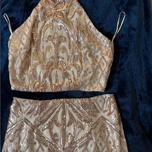 Banjul Gold Sequin Embellished Collar